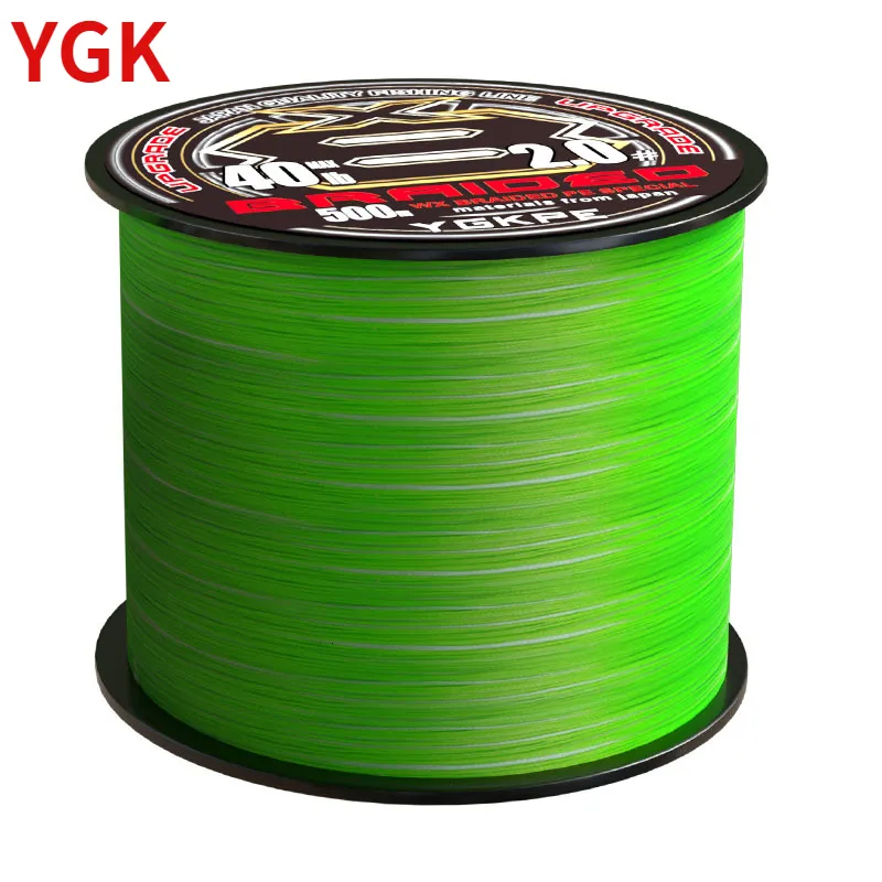 Ligne de tresse 300M 500M YGK PE X8 mise à niveau Type coulant pêche tressée 14LB80LB vert blanc haute résistance pour carpe bar 230907