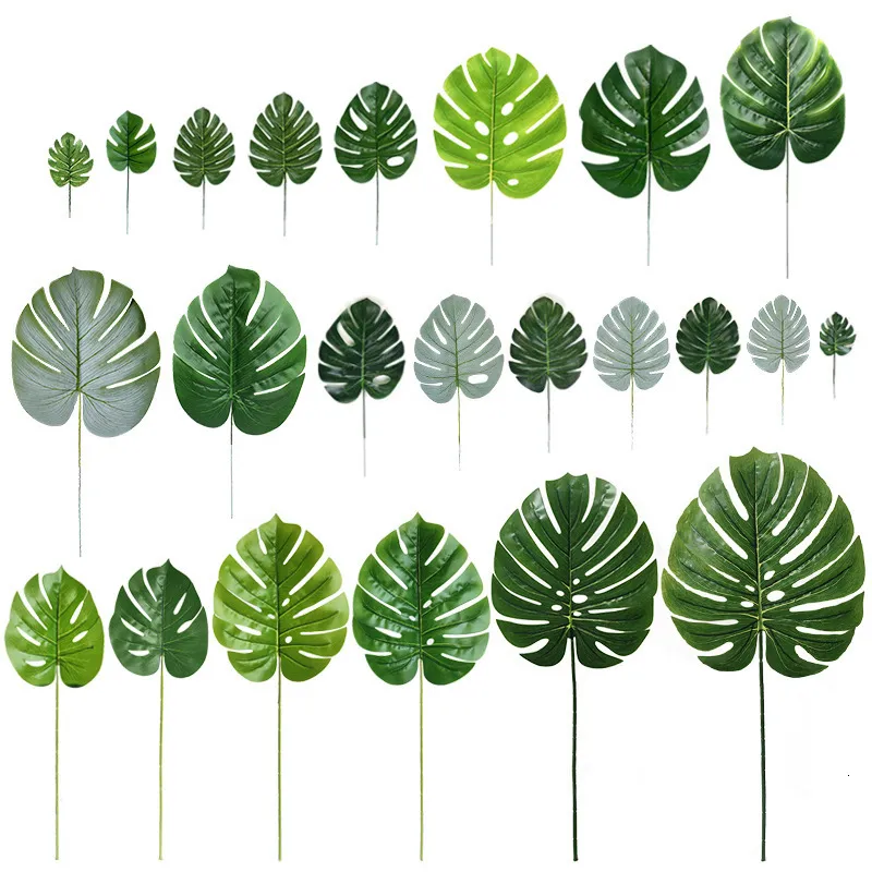 5/10pcs of Artificial Plant Palm Leaves branch Hawaiian Luau Summer holiday Theme Party Decoration Wedding Birthday Home Decor