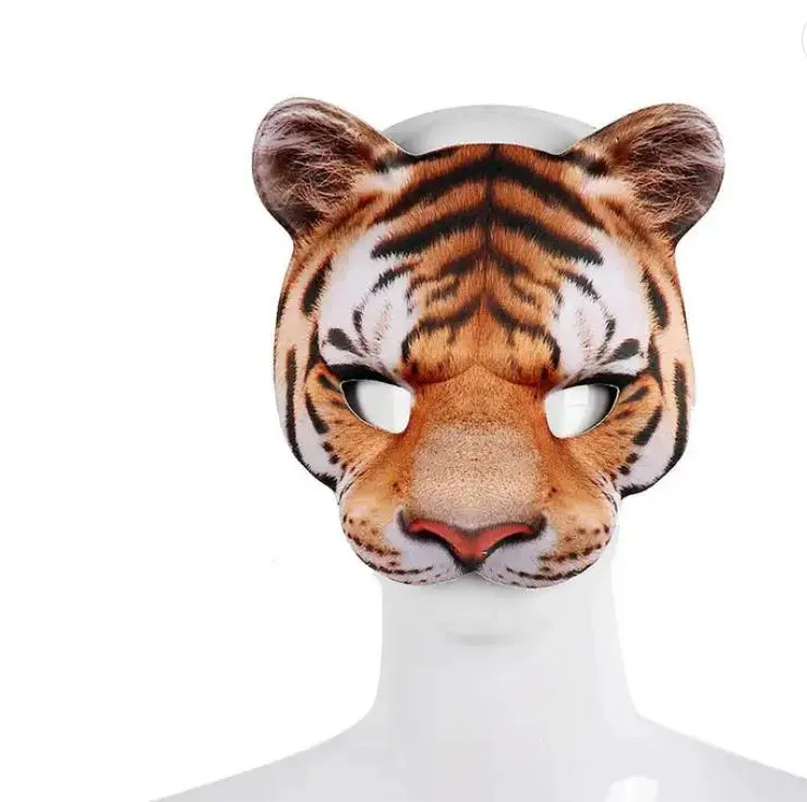 Maskarada Tiger Masks Animal Leopard Mardi Gras Halloween Half Mask Costumes Cosplay Kabuki Cat Dancing Party Props