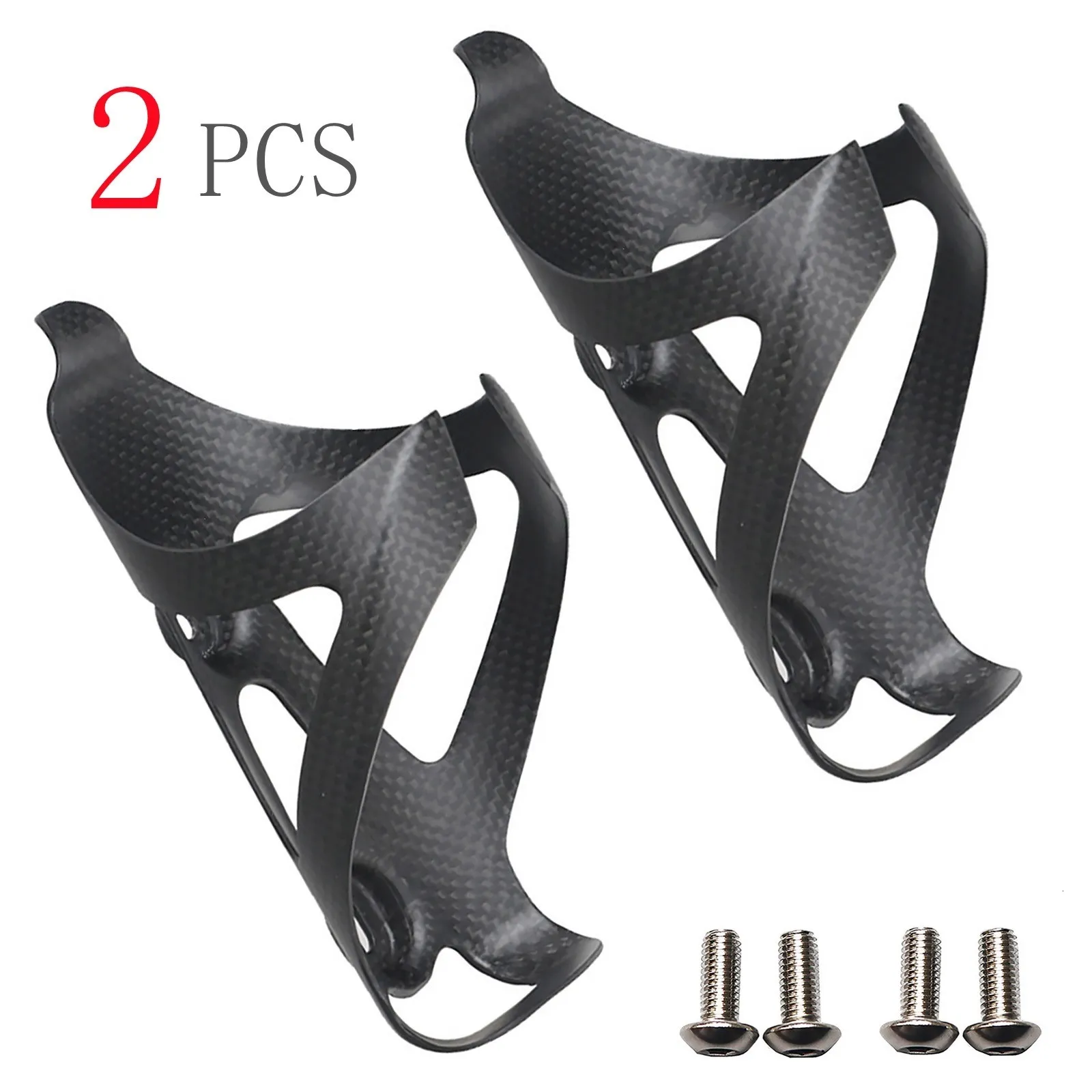 Garrafas de água Gaiolas 2 PCS Sem Fibra de Carbono Completa Bicicleta Garrafa Gaiola MTB Road Bike Holder Ultra Light Cycle Equipment Matte Glossy 230907