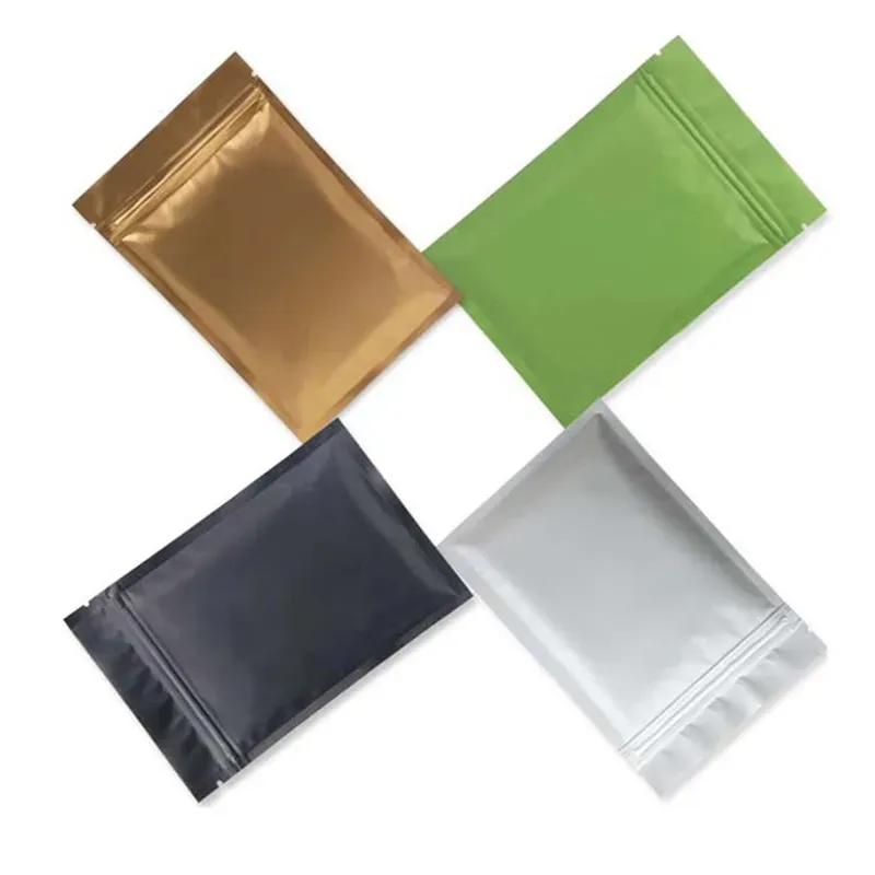 wholesale Sacs d'emballage 100pcs / couleur refermable Zip Mylar sac de stockage des aliments sacs en papier d'aluminium emballage en plastique pochettes anti-odeur LL