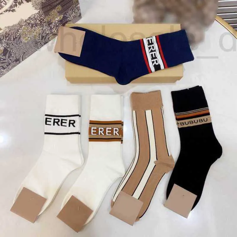 Designer Mens and Womens Socks Five Brands of Luxurys Sports Sock Winter Net Letter Knit Sock Cotton With Boxes High Quality ZJV5