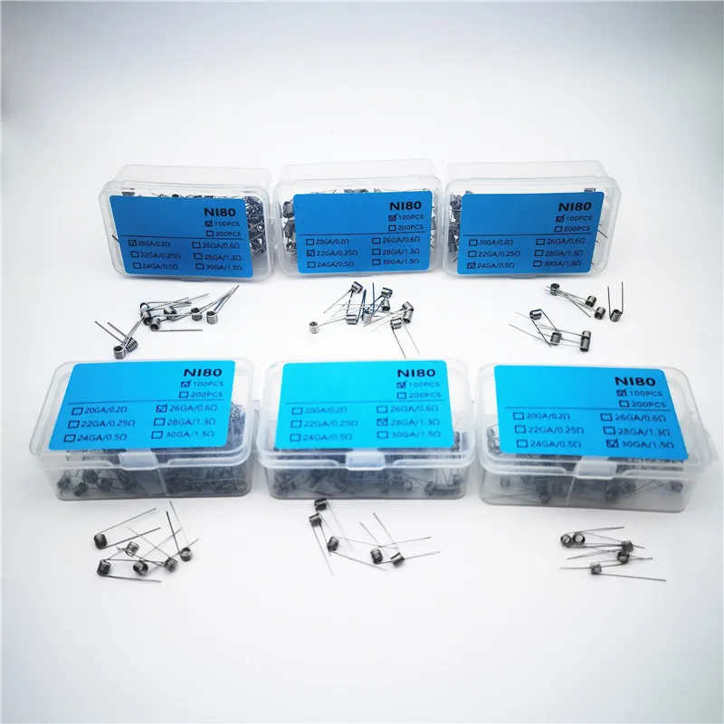 Wholesale DIY RDA RBA Resistance Nickel Chromium Resistance Wire Coils NI80 Prebuilt Coil Wire