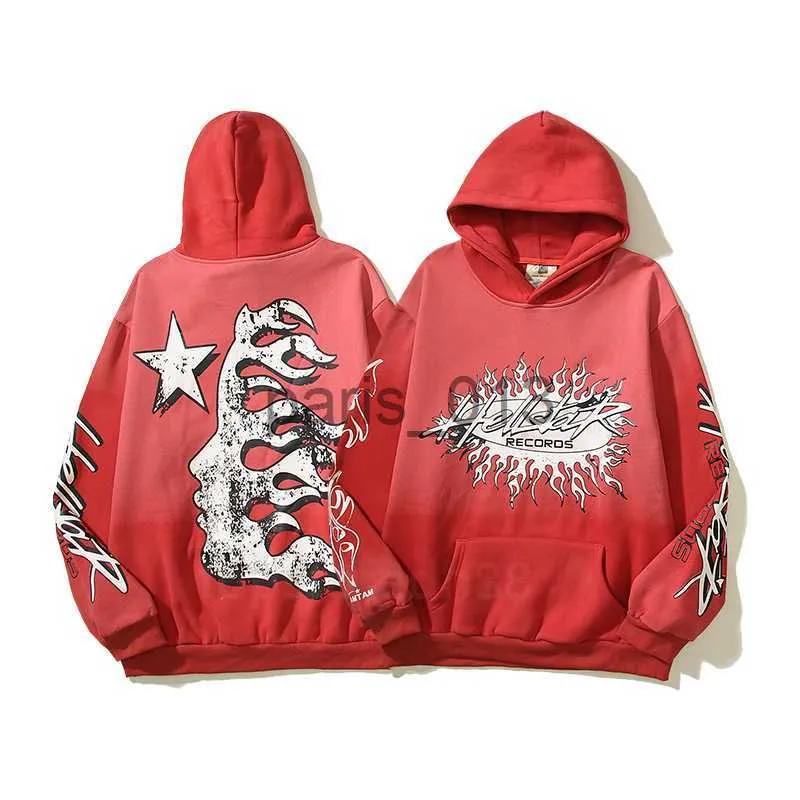 Men's Hoodies Sweatshirts Hellstar Hoodies Men's Sweatshirts High Street Hooded Harajuku Y2K Stranger Things Lose Warm Pullover Sweatshirt Loose Hip Hop Hoody x0908