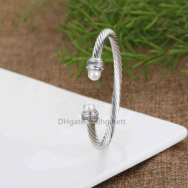 Exquisite Silver Twisted Cuff Grt Gold Bangles Charm Bracelet With 5MM Wire  For Men And Women Designer Cable Jewelry Accessory From Jjdhgatett, $13.46