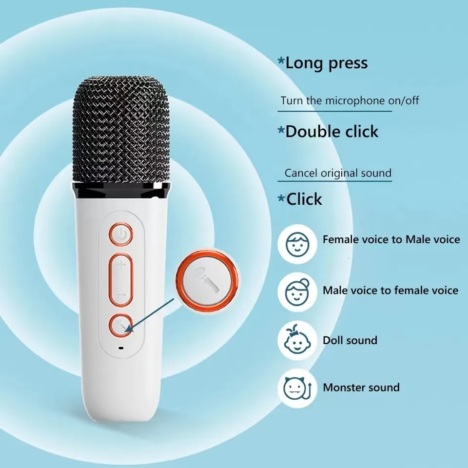 Portable Sers Mini Dual Mic Subwoofer Karaoke Machine Adults Kids