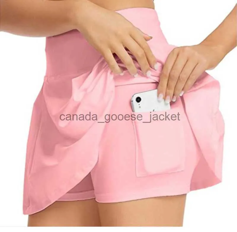Women s Knee Length yoga mini skirt with Pocket Shorts for Tennis Biking Golf Badminton Beach Running Fitness and Gym L230908