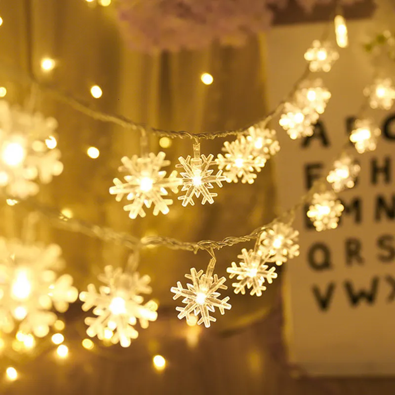 Decoraciones navideñas Copo de nieve Luz LED para el hogar Guirnalda colgante Decoración de árbol Adorno Navidad Regalo de Navidad Año 230907