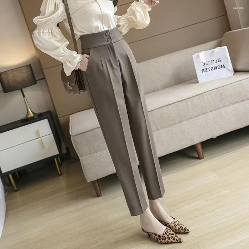 Women's Pants Office High Waist Suits Female Spring Summer Formal Trousers Lady Casual Loose Straight Harem Small Foot Pantalones