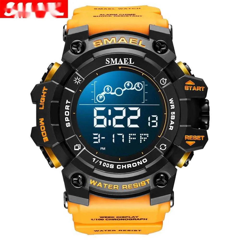 SMAEL 2021 Kleurrijke Mannen Horloge Outdoor Sport Heren Horloges 50M Waterdichte Multifunctionele G Stijl Shock Mannelijke Relogio Masculin265E