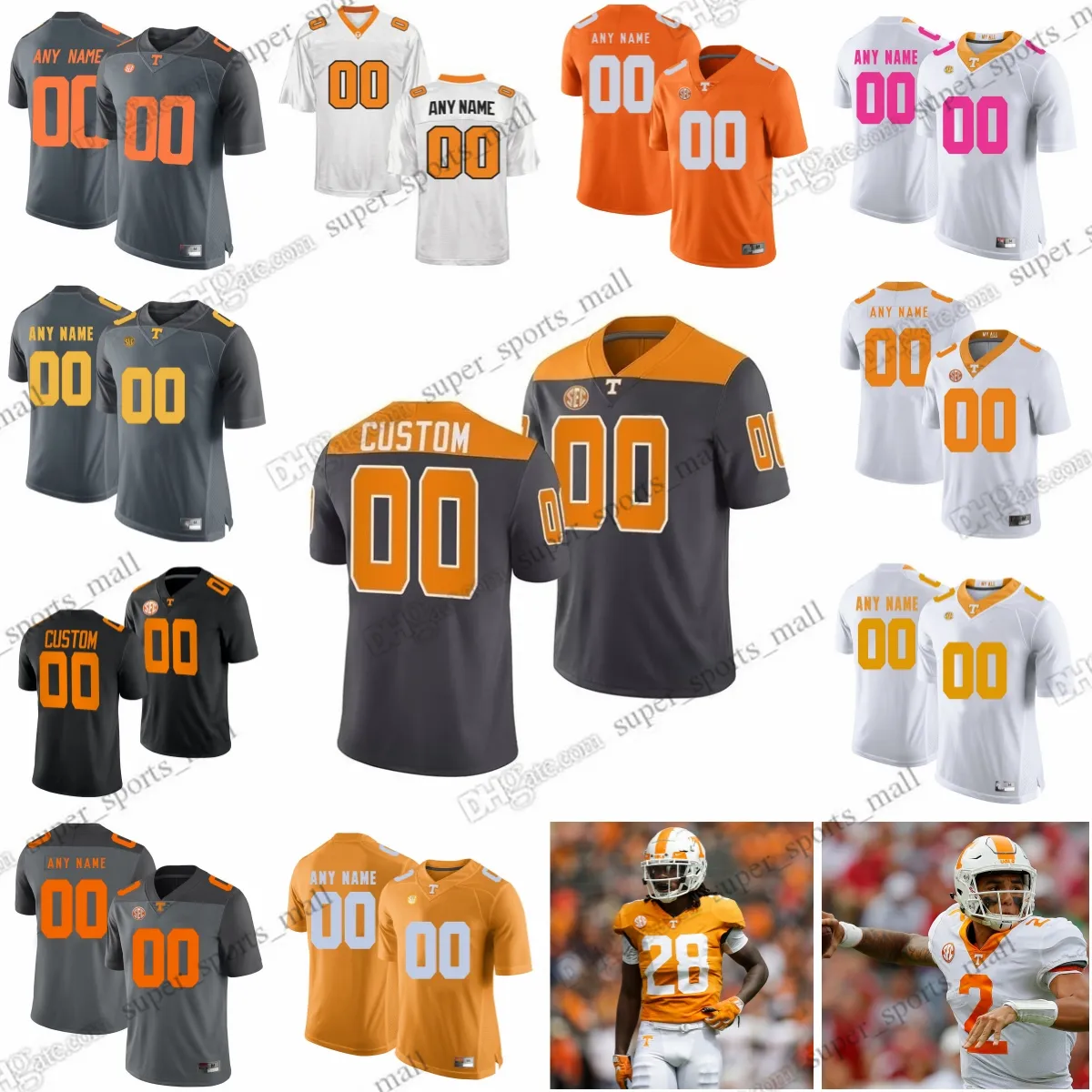 Niestandardowe S-6xl Tennessee Wolontariusze 2 Jabari Small 7 Joe Milton III 0 Jaylen Wright 9 Ramel Keyton 15 Bru McCoy 5 Hooker 11 Hyatt Hooker Kamara Berry Manning Jersey