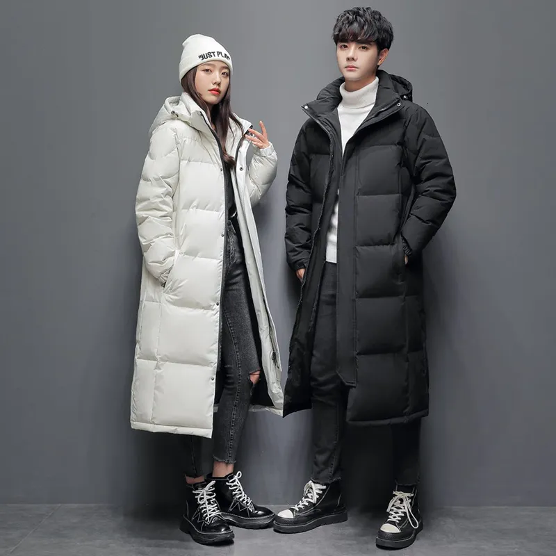 Parkas pour hommes -20 ° C doudoune hommes vestes longues hiver chaud léger blanc duvet de canard manteaux hommes Streetwear pardessus femmes vêtements 230907