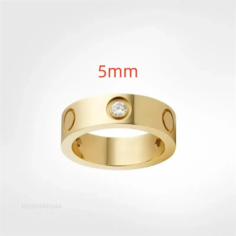 Rings Gold Silver Rose Gold Jewelry Size 4mm 5mm 6mm Retail Wholesale Men's and Women's Titanium Steel Ring Couples Ring Gift Wedding Luxury Engagement Designer Ring