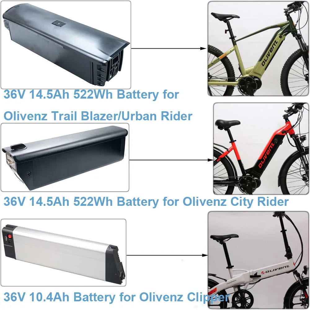 Scimitar 36V 10.5ah Electric Bike Lithium Ion Battery with 2A