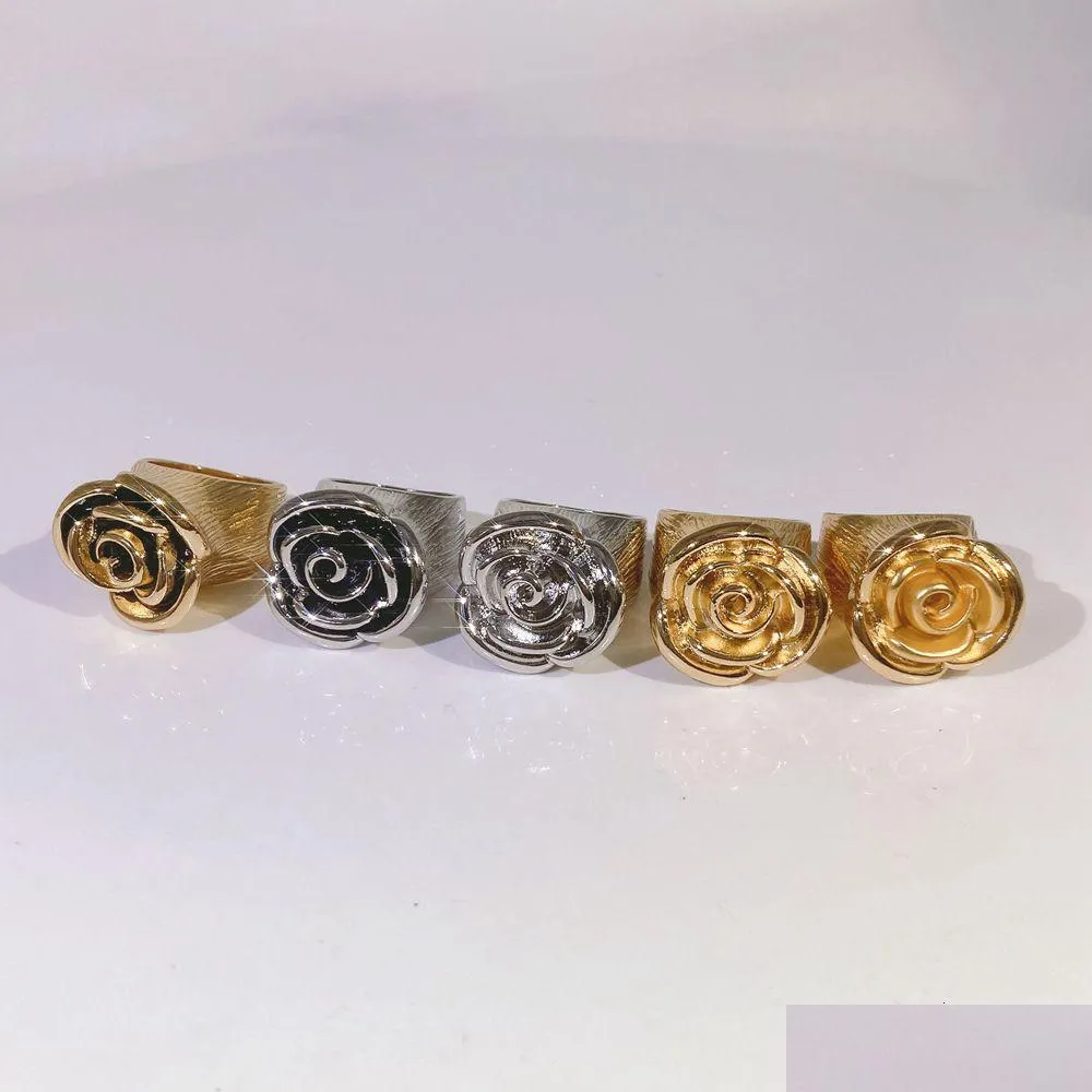 Ювелирные наборы Yaili Colorf Кольца из бисера Модные позолоченные двухцветные высококачественные не выцветающие кольца для женщин Роскошный подарок Прямая доставка Dhvqm