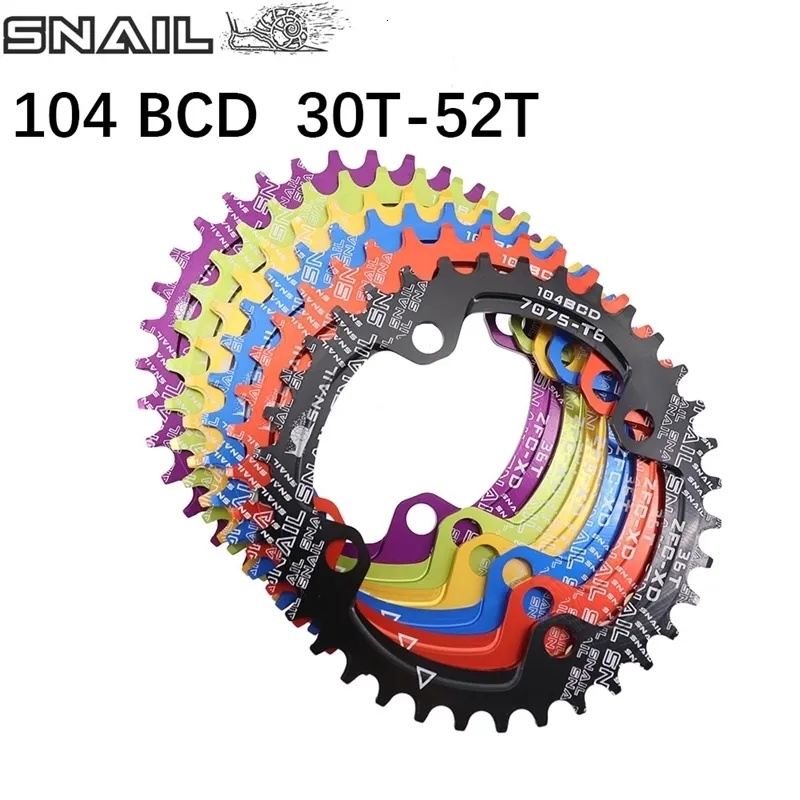 Groupes de vélo SNAIL Plateau 104BCD Rond 30t 32t 34t 36t 38 dents N n Large Plaque de dent ultralégère VTT Montagne 104 BCD Plateau 230907