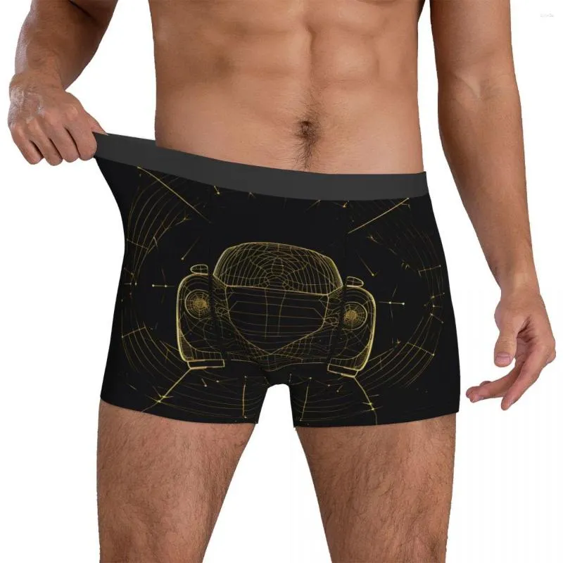 Mutande Super Sports Car Intimo Arte Minimalista Astro Geometria Pantaloncini Uomo Slip Divertente Stampa Tronco Mutandine Taglie Forti