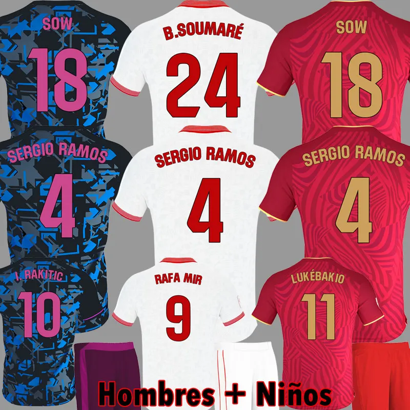 23 24 Sergio Ramos Sevilla FC Soccer Jersey Lamela Sow Football Shits