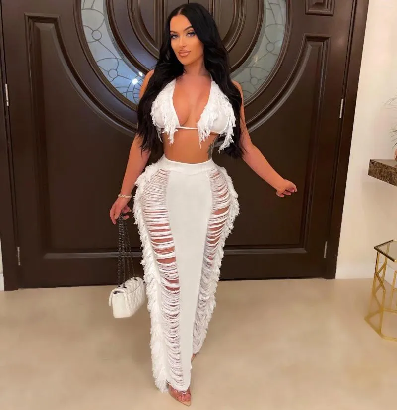 Tassel two deals piece outfit