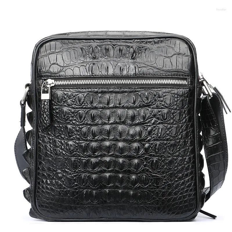 BROCKASER Högkvalitativ affärsverksamhet äkta lädermännens fritid Enkel axelhandväskor Fashion Luxury Crossbody Messenger Bag