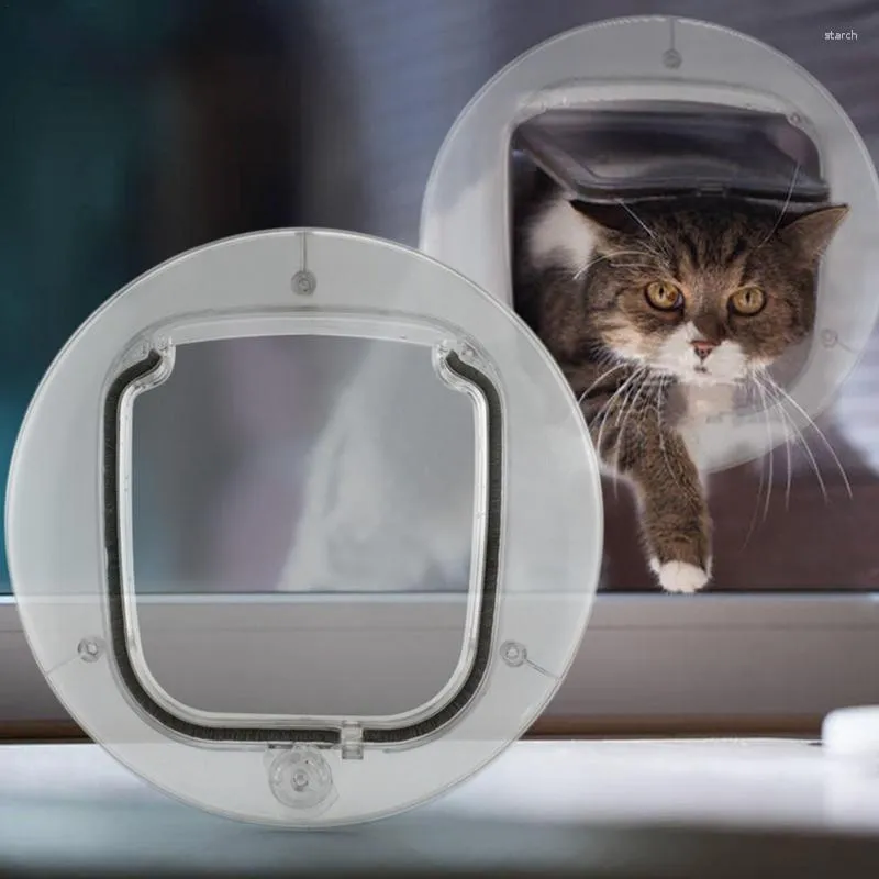 Kattbärare dörr interiör magnetisk säker kattunge hund lås klaff grind 4 låsande valp små husdjurssäkerhetsmaterial