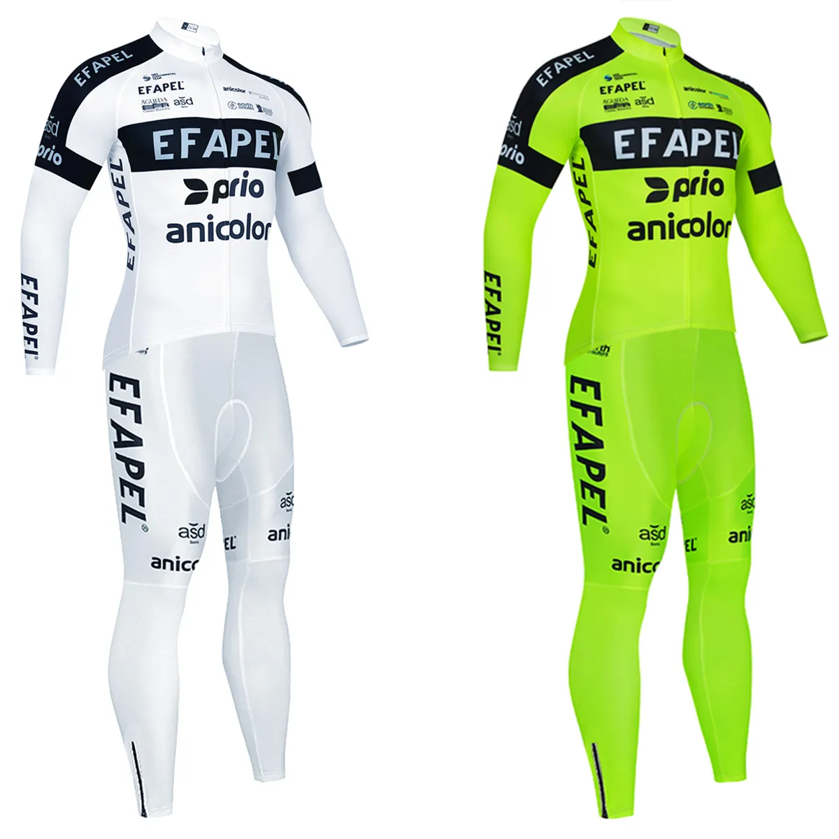 Fluor Green Efapel 자전거 재킷 턱받이 바지 팬트 남성 여성 Ropa Clclismo 2024 Italia Team Thermal Fleece Cycling Maillot Jersey Clothing