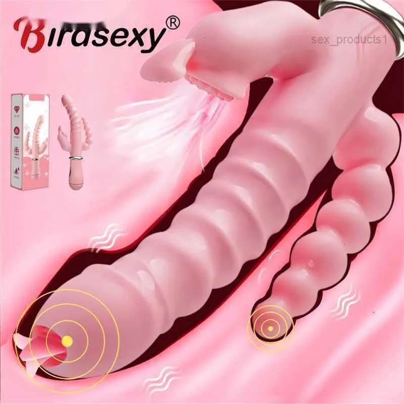 MASSAGER MASSAGERADULT 3 in 1 Dildo Rabbit Vibrator 방수 USB 여성 커플을위한 Magnetic Rechargeable Anal Clit Sex Toys Shopkhau