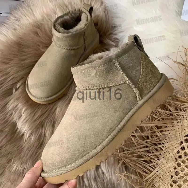 Zapatos de vestir Mujeres Clásico Ultra Mini Botas Plataforma Piel Mate Nieve Bota Antilope Castaño Arena Gamuza Lana Confort Invierno Diseñador Tobillo Botines 35-42 x0908