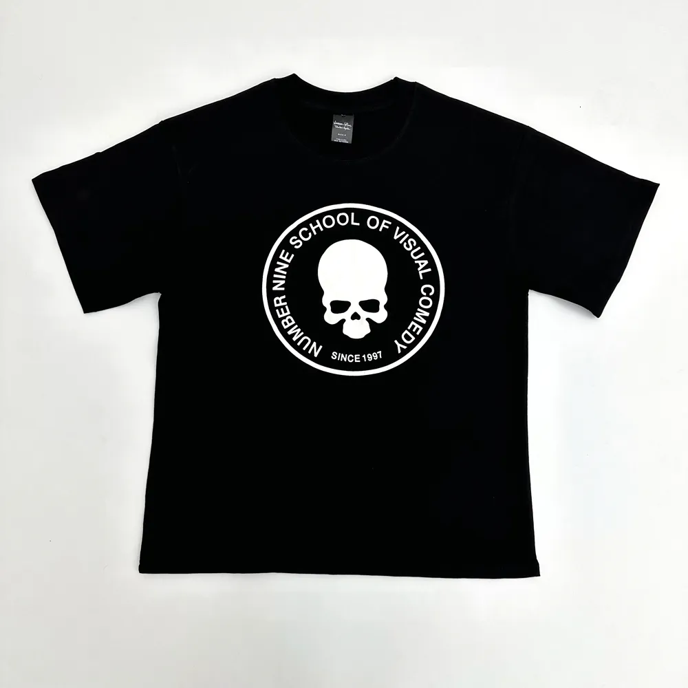 Mens Number Nine Skull Head Graphic T-Shirt Casual Hip Hop