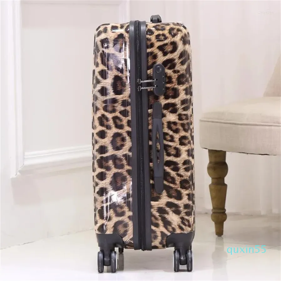 Suitcases Fashion Trolley Suitcase Zebra Leopard Print Unisex Rolling Luggage Carry On Travel Bags Wheel