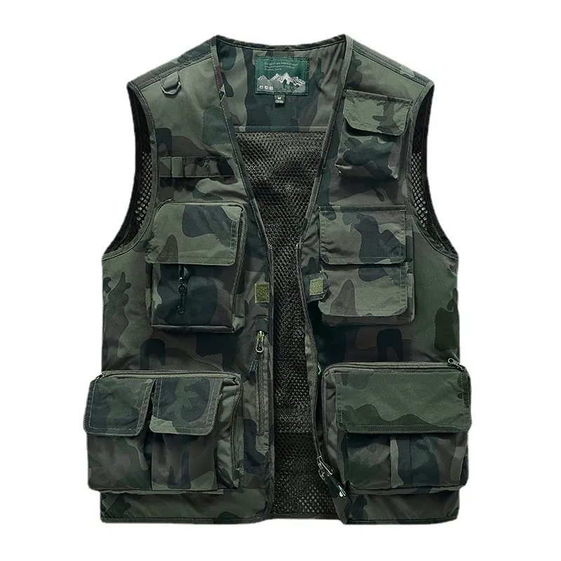 Men's Vests Men Outdoor Waistcoats Climbing Vests Jackets Multi-pocket Fishing Pography Vests Men Mesh Breathable Vests Coats Size 6XL 230908