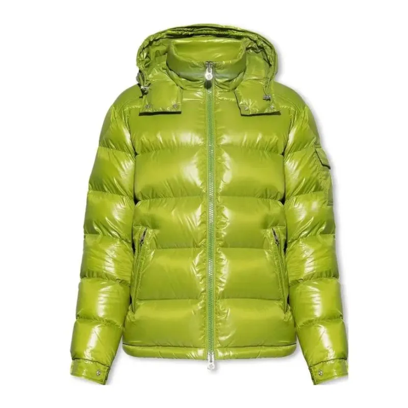 Mens puffer jaqueta 23ss estilo mais recente inverno para baixo casaco com capuz fruta verde designer jaquetas longo zíper bolso blusão pato para baixo grosso quente parka moda casual