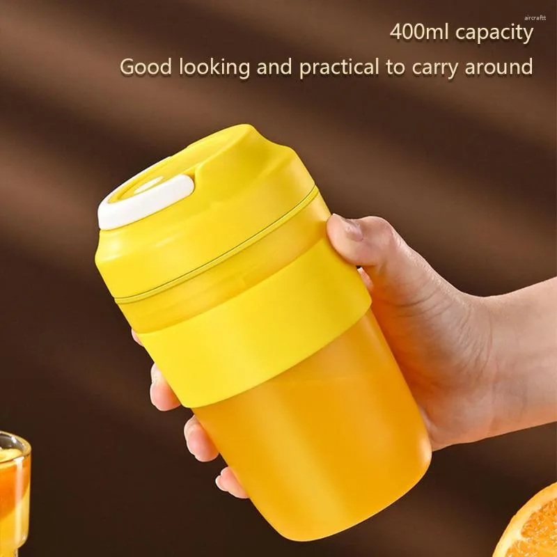 Juicers handhållen bärbar juicerisskruckfrukt pressare matblandare USB laddningsbar 400 ml multifunktionell hushållsmini juice kopp