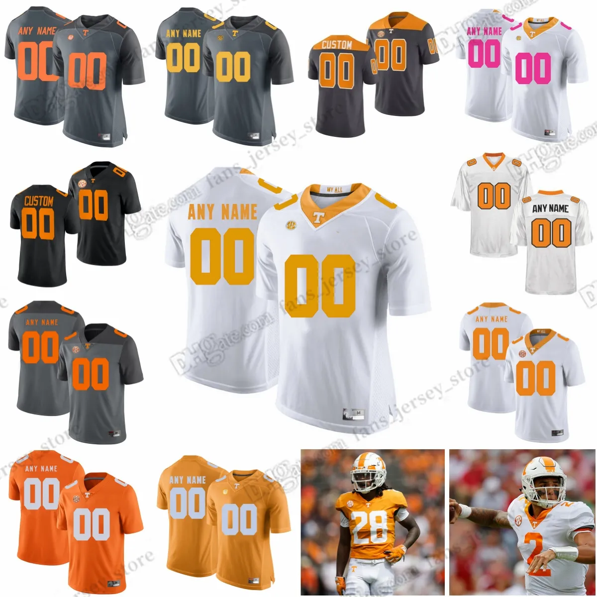 Custom S-6XL 2 Jabari Small Tennessee Volunteers 7 Joe Milton III 0 Jaylen Wright 9 Ramel Keyton 15 Bru McCoy 5 Hooker 11 Hyatt Nero Arancione Grigio Bianco Bowl Vols Manning