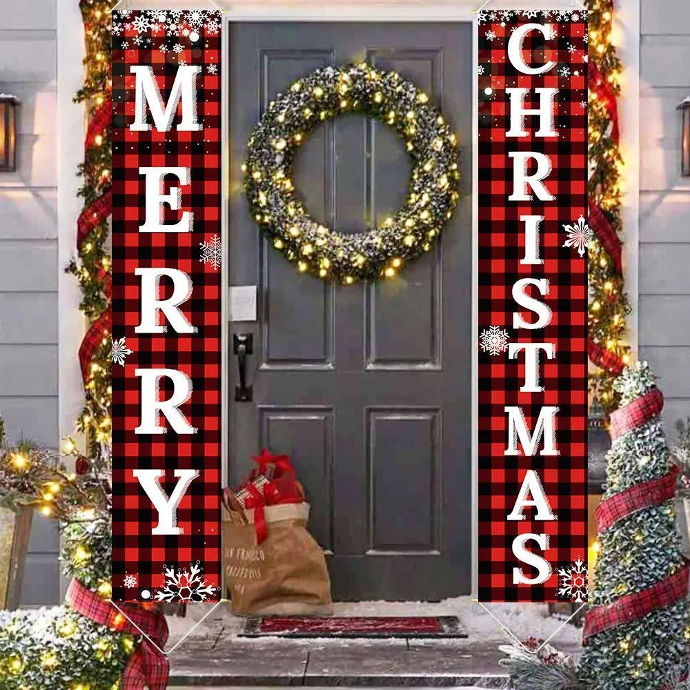 Juldekorationer dörrdekoration Merry Banner Decor för hemhängande prydnad Navidad Happy Year Gift 230907