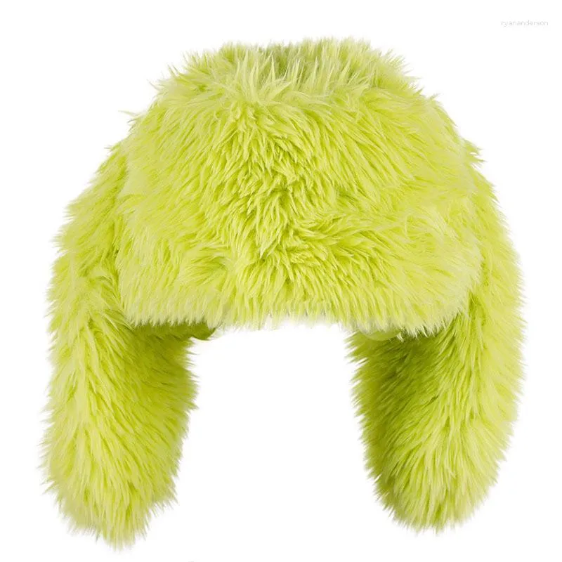 Berets y2k czapki czapki dla kobiet urocze uszy faux fur