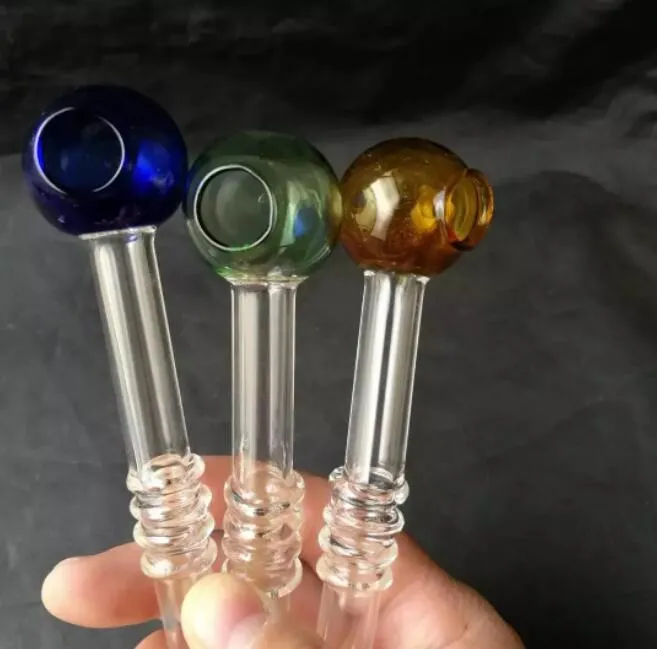 Neue Farbe hatte einen langen gebogenen Knochentopf, Großhandel Glasbongs Ölbrenner Rohre Wasserpfeife Rigs Rauchen