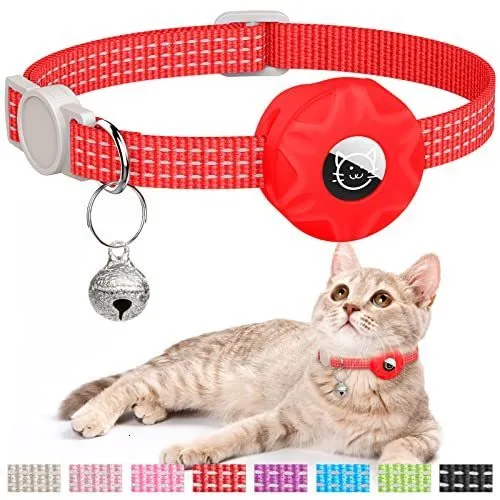 Collar para gato AirTag mejorado | Breakaway | Reflectante | Soporte  impermeable para Apple Air Tag | Banda elástica de seguridad | Gamuza suave  