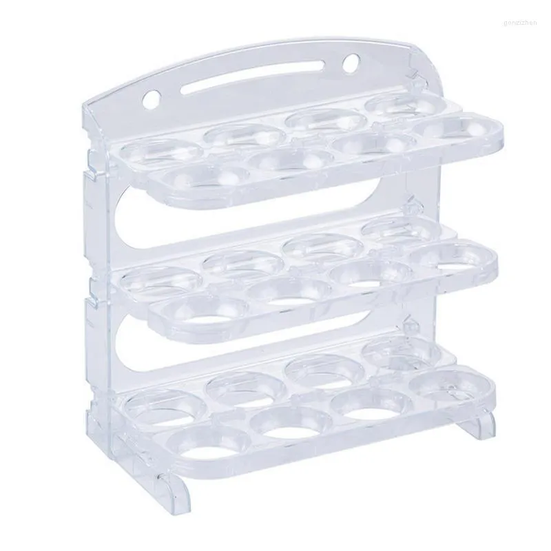 보관 병 3 층 냉장고 접이식 달걀 홀더 공간 절약 투명 주최자 상자 내구성 냉장고 용기