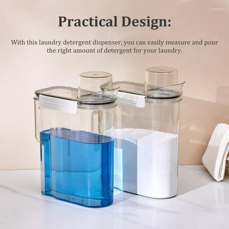 Large Capacity Laundry Detergent Dispenser With Laundry Detergent Measuring  Cup, Lid, And Bleach Container From Gonzizhen, $19.95