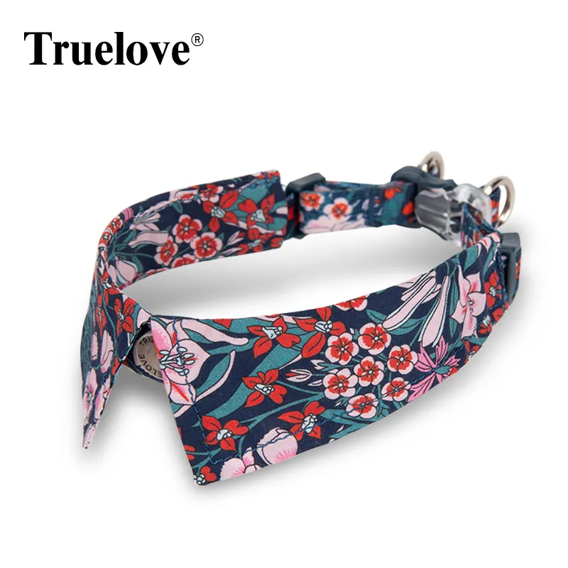 Coleiras de cachorro Leashes Truelove Cat Collar Cute Floral Pet Algodão com Bow Presente Ajustável Macio e Confortável Bowtie Pequeno Médio TLC5411 230907