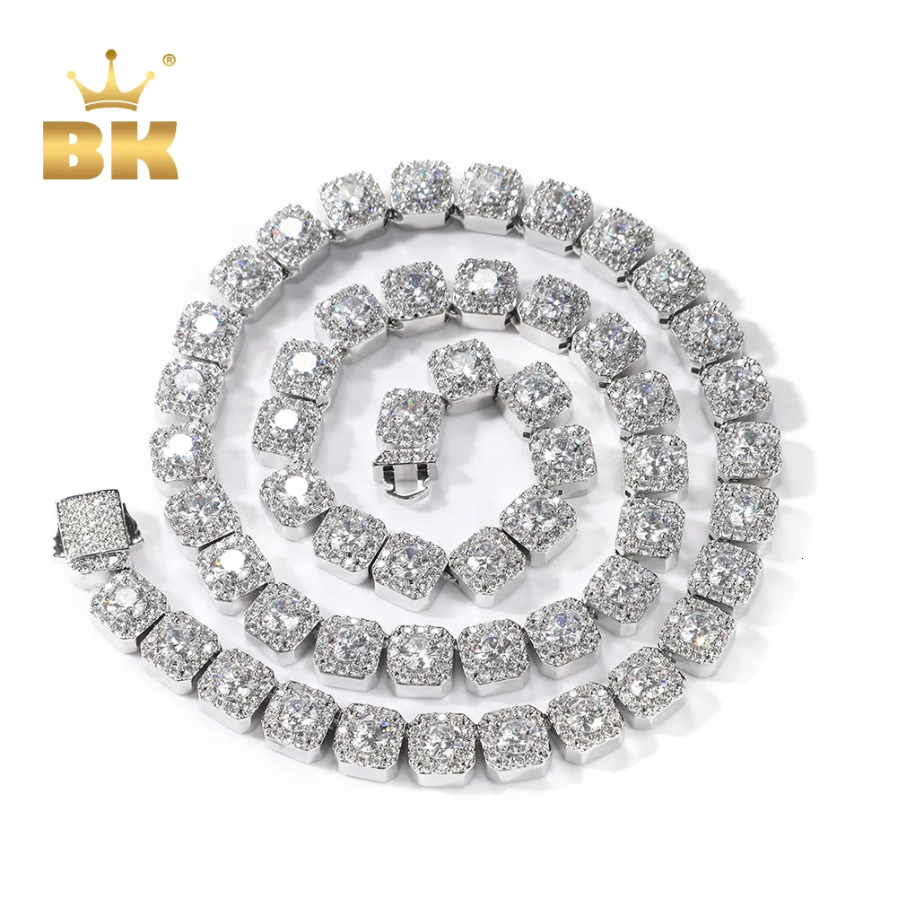 Collares colgantes The Bling King 10 mm Cuadrado Cadena de tenis agrupada Pulsera para hombres HipHop Link Iced Out Baguettecz Cubic Zirconia Rock Jewelry 230908