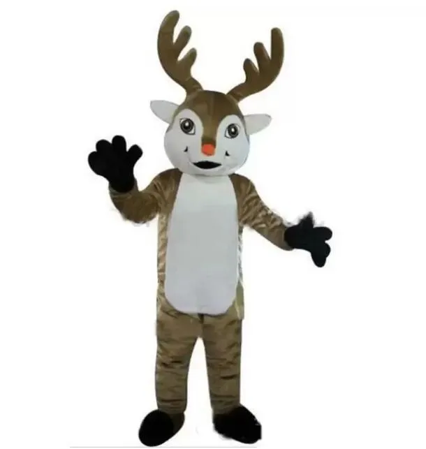 2024 Costume de mascotte de renne d'Halloween Personnage de thème d'anime de dessin animé de cerf Costumes de fantaisie de fête de carnaval de Noël Taille adulte Tenue d'extérieur d'anniversaire