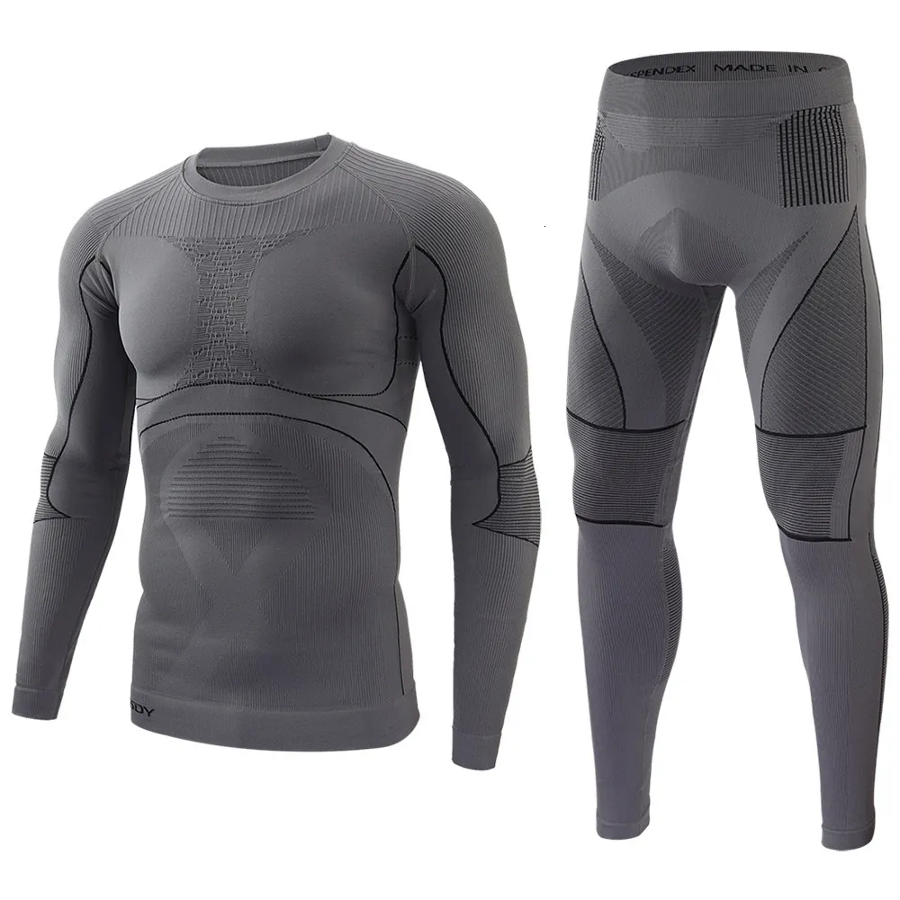 Sous-vêtements thermiques pour hommes Sans couture serré tactique sous-vêtements thermiques hommes Sports de plein air fonction respirant entraînement cyclisme Thermo sous-vêtements longs ensembles 230907