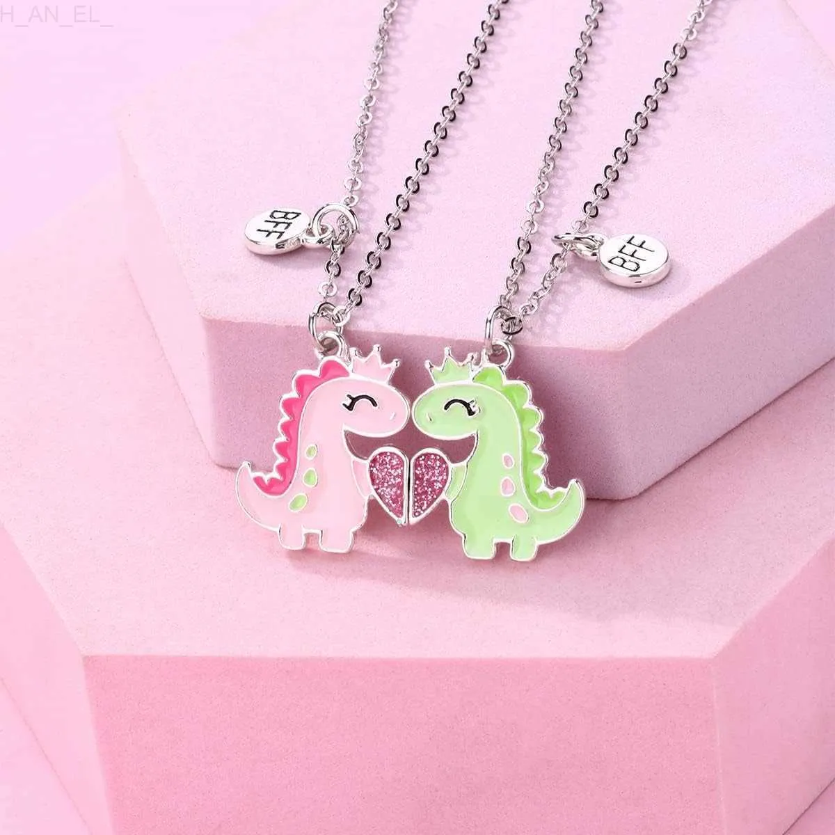 2-color Game Console Handle Magnet Best Friends Pendant Necklace Chain Cute BFF  Friendship Jewelry Charm