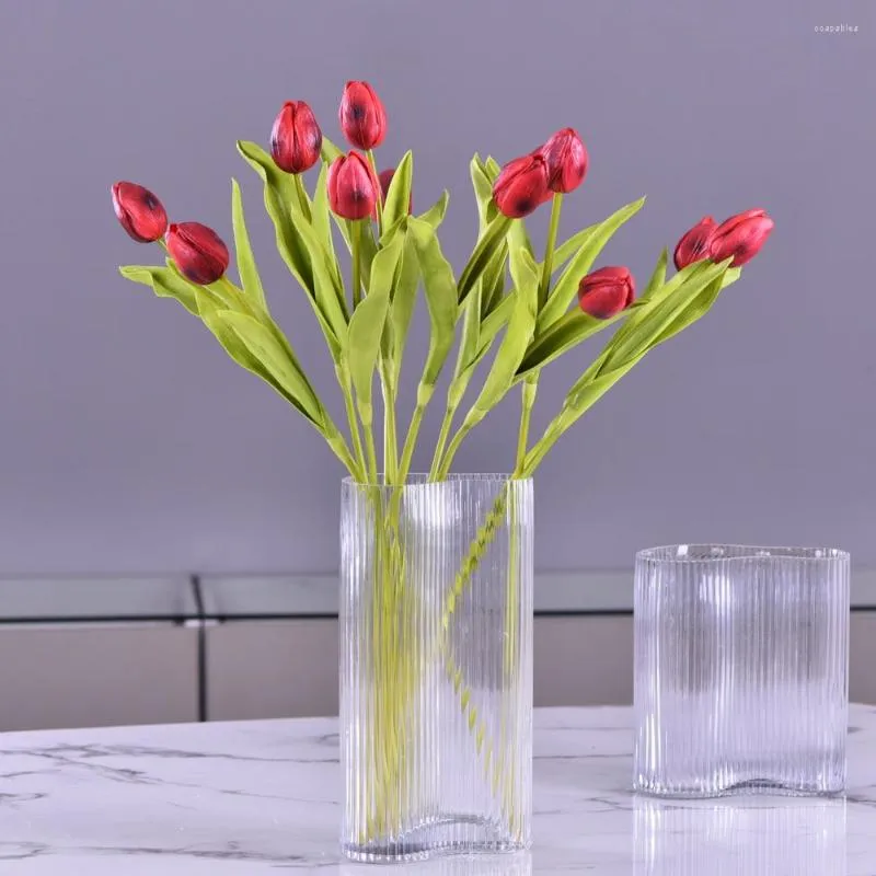 Kwiaty dekoracyjne MBF Wysokiej jakości 60 cm Tulip Artificial Flower Pu luksus Fakie