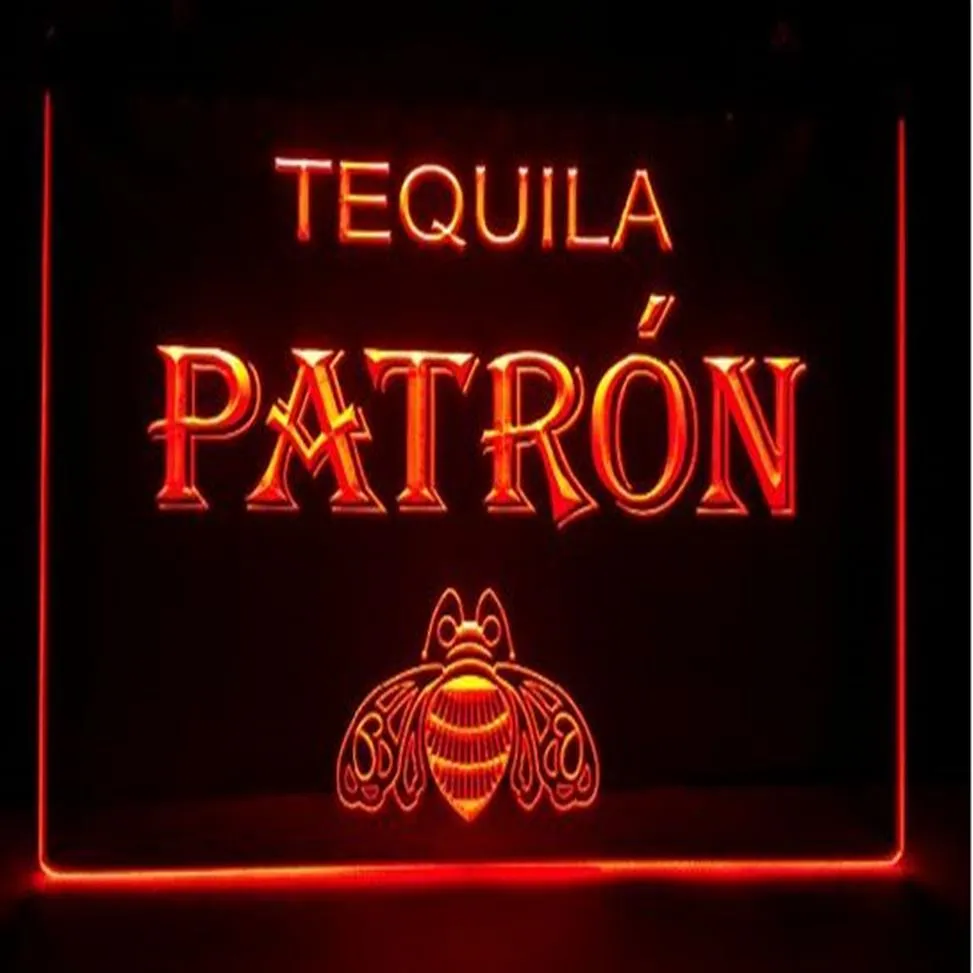 B132 Tequila Patron bière bar pub club 3d signes led néon signe décoration de la maison crafts273p