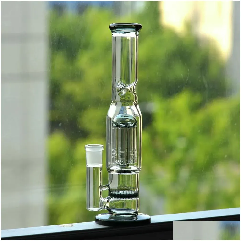 glass water pipes 10 inch tall hookahs bongs 6trees honeycomb percolate bong 14mm female with bowl dab rigs