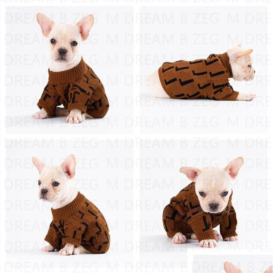 Vêtements de chien Nouveau style Designer Animaux Pull Tendance Manteau d'extérieur Double Lettre Sweat-shirts d'hiver PS1421 Drop Livraison Home Garden Pet S DHM10