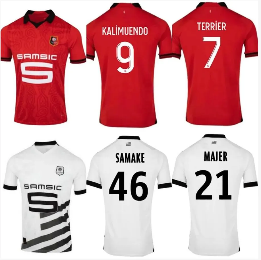 Stade Rennais Soccer Jerseys Home Rennes Terrier Bourigeaud Tko Ekambi Kalimuendo Gouiri Maillots de Foot 23 24 Doku Football Shirt Top